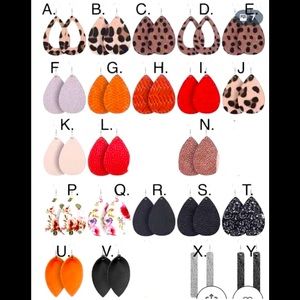 Faux leather earring 13 each now $8 ea. b sold